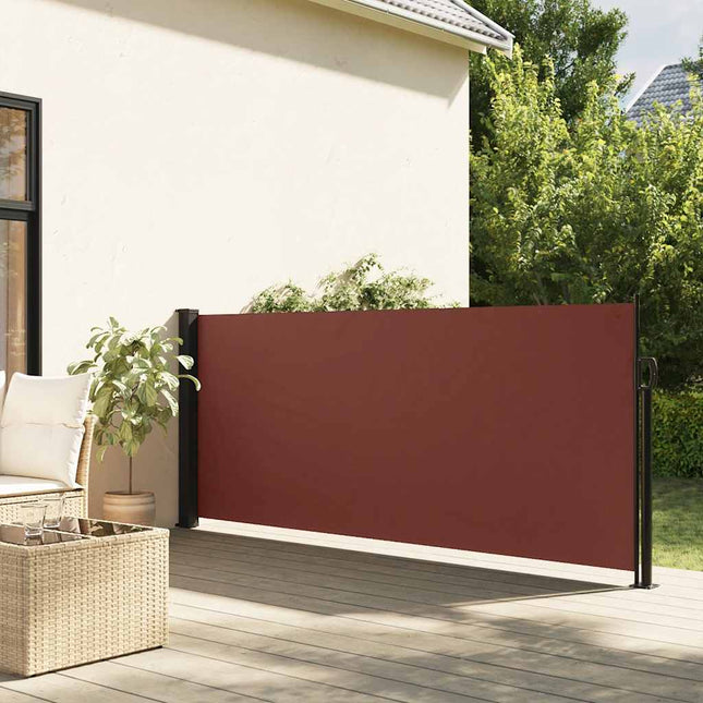 sidemarkise 120x500 cm sammenrullelig brun