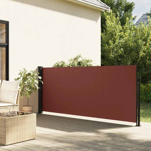 sidemarkise 140x500 cm sammenrullelig brun