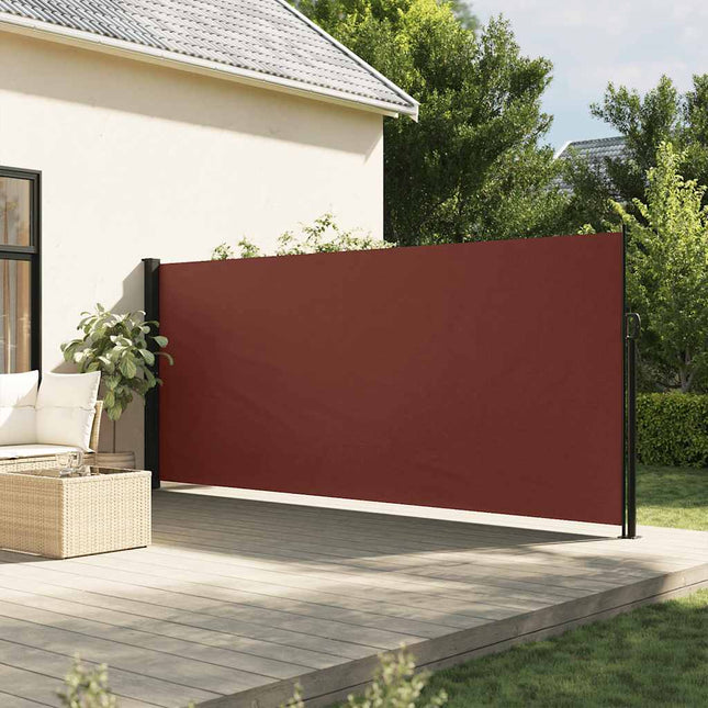 sidemarkise 180x500 cm sammenrullelig brun