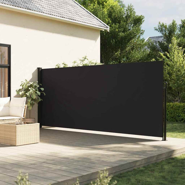 sammenrullelig sidemarkise 160 x 600 cm sort