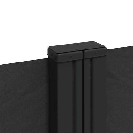 sammenrullelig sidemarkise 120 x 600 cm sort