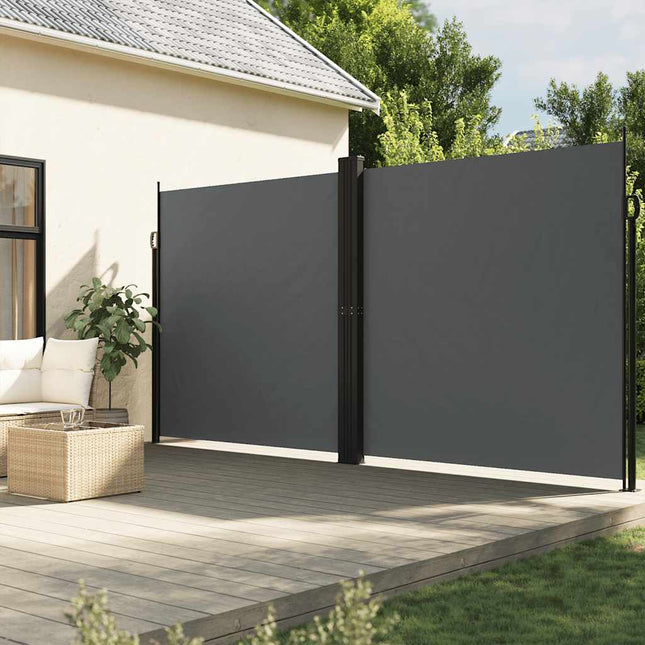 sammenrullelig sidemarkise 200x600 cm antracitgrå