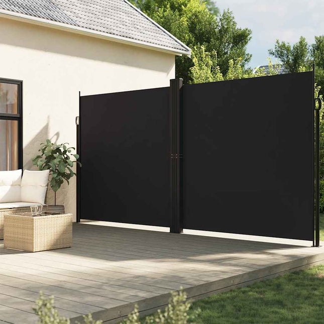 sammenrullelig sidemarkise 220x600 cm sort
