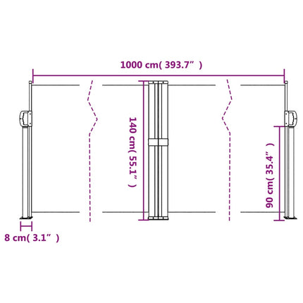 sammenrullelig sidemarkise 140 x 1000 cm blå