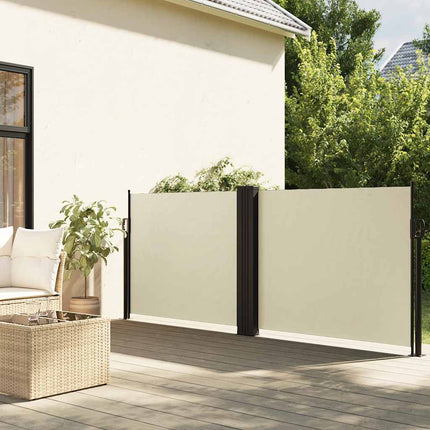 sidemarkise 120x1000 cm sammenrullelig cremefarvet