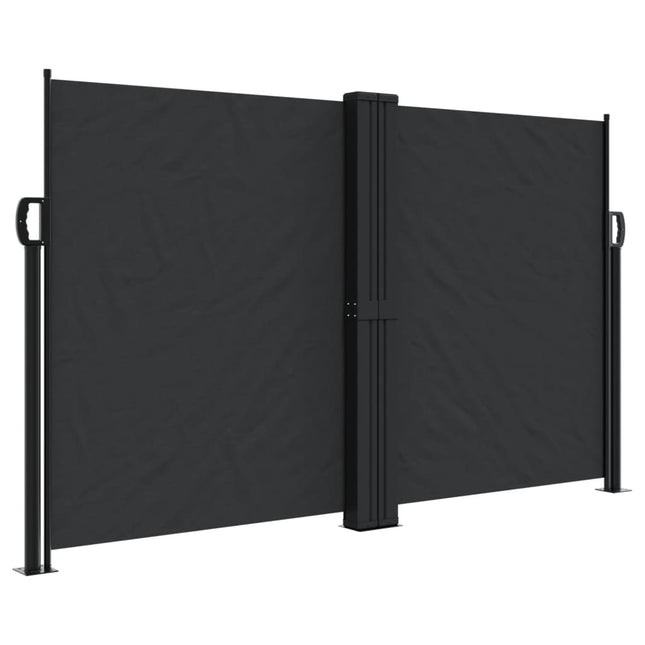 sidemarkise 140x1200 cm sammenrullelig sort
