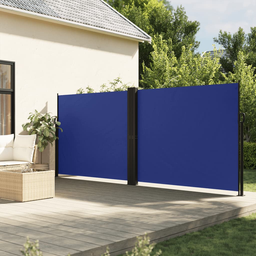 sidemarkise 160x1200 cm sammenrullelig blå