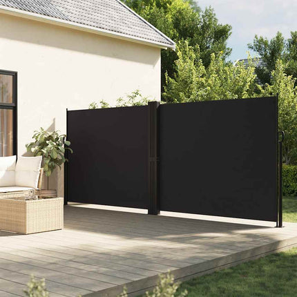 sammenrullelig sidemarkise 180x1200 cm sort