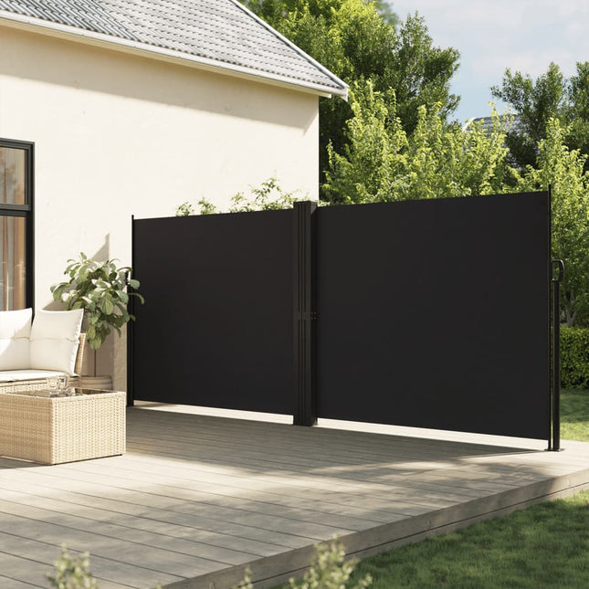 sammenrullelig sidemarkise 180x1200 cm sort