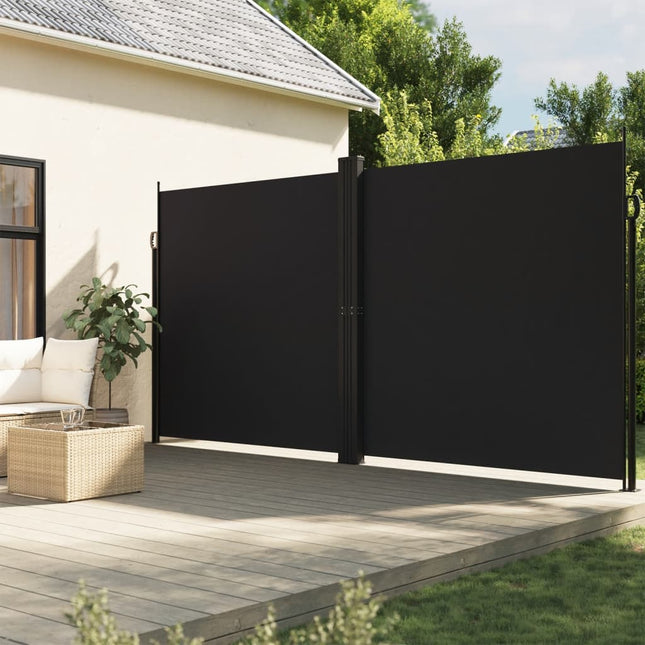 sammenrullelig sidemarkise 200x1200 cm sort
