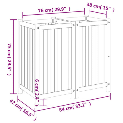 plantekasse med for 84x42x75 cm massivt akacietræ
