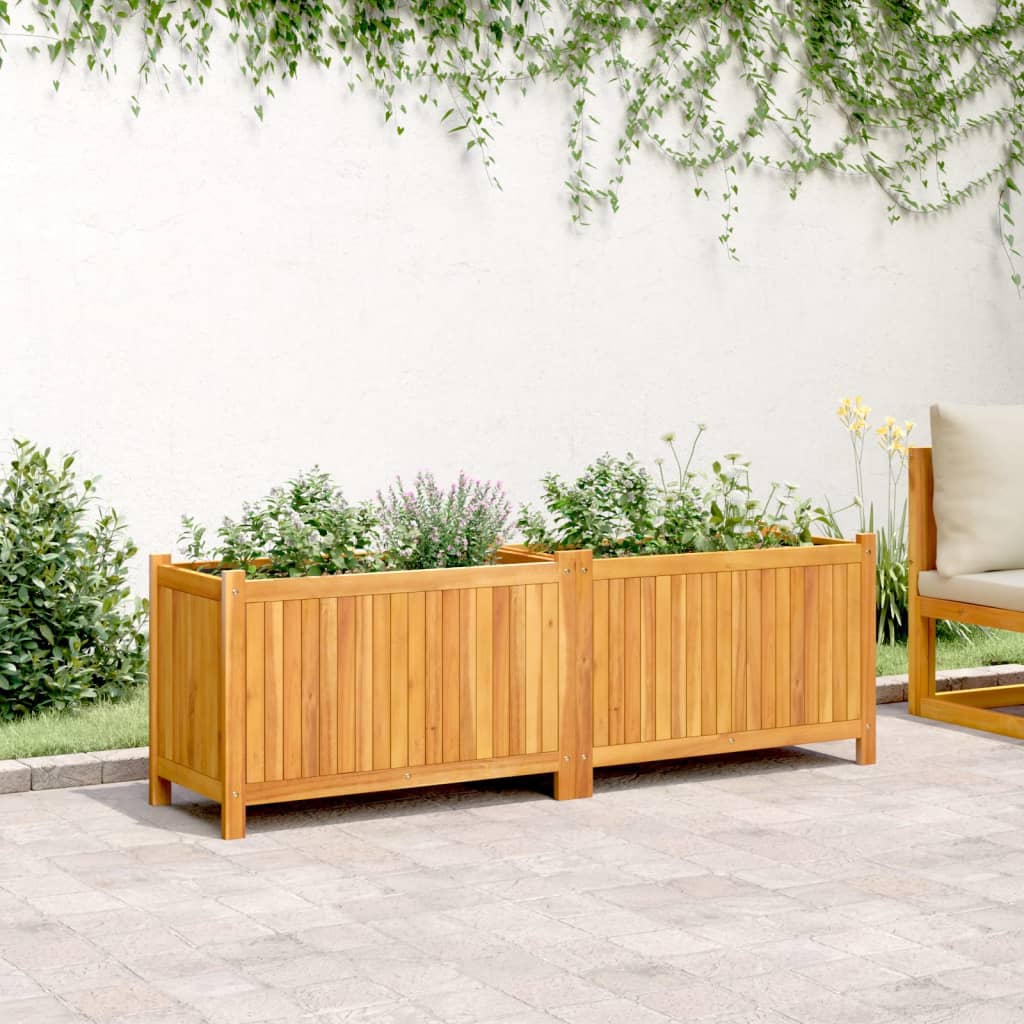 plantekasse med for 153x38,5x50 cm massivt akacietræ