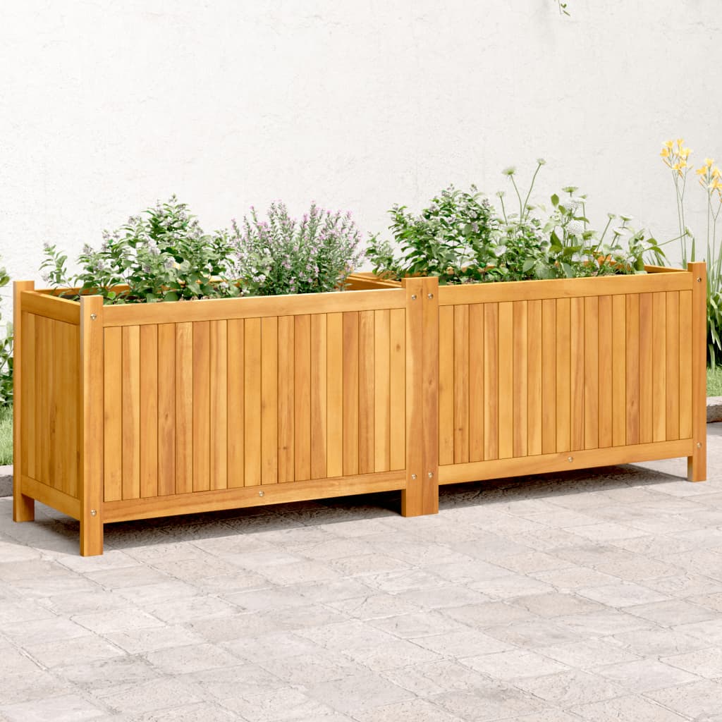 plantekasse med for 153x38,5x50 cm massivt akacietræ
