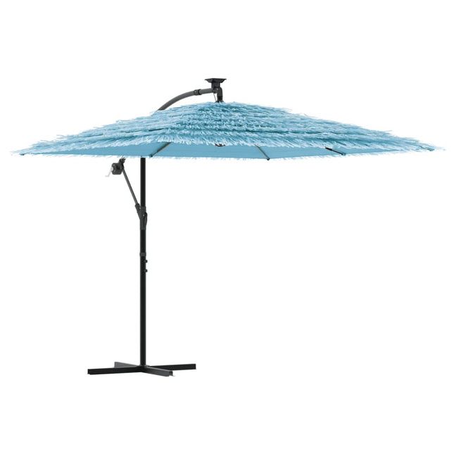 haveparasol med stålstang 246x246x230 cm blå