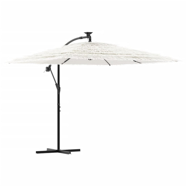haveparasol med stålstang 246x246x230 cm hvid