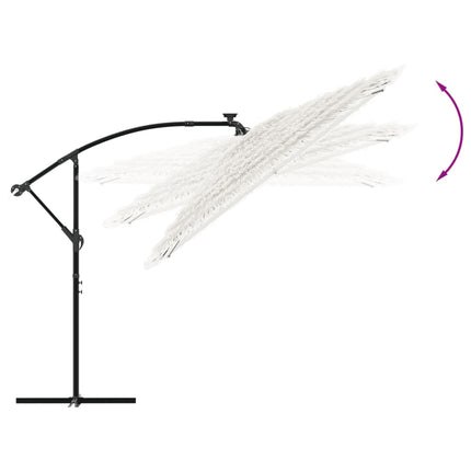 haveparasol med stålstang 246x246x230 cm hvid