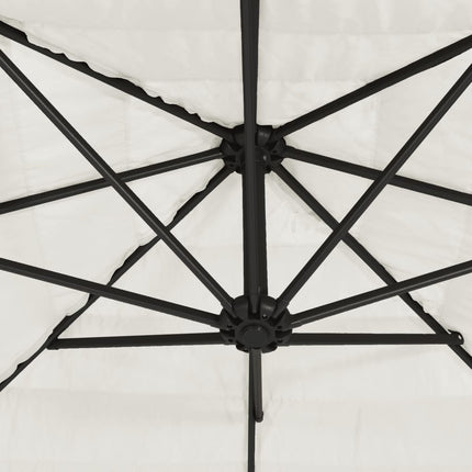 haveparasol med stålstang 246x246x230 cm hvid