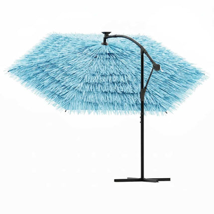 haveparasol med stålstang 269x269x235 cm blå