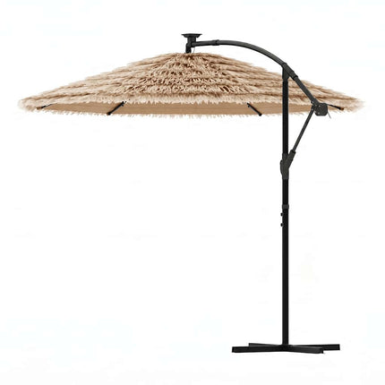 haveparasol med stålstang 290x290x238 cm brun