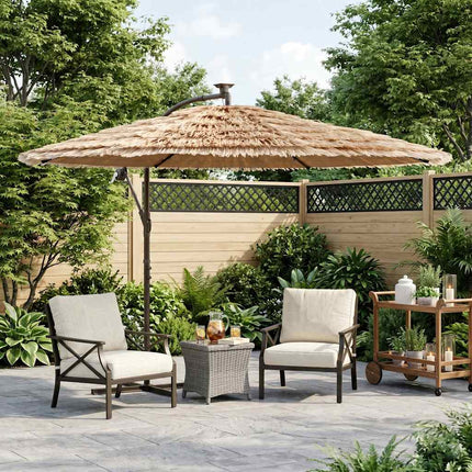 haveparasol med stålstang 290x290x238 cm brun