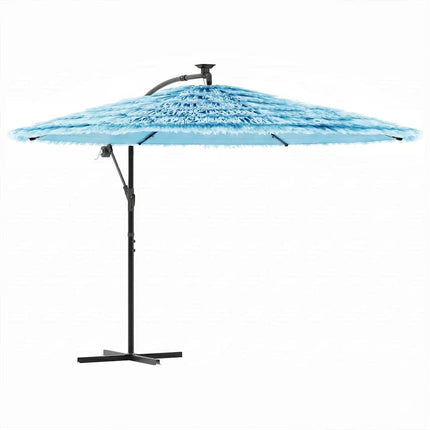 haveparasol med stålstang 290x290x238 cm blå