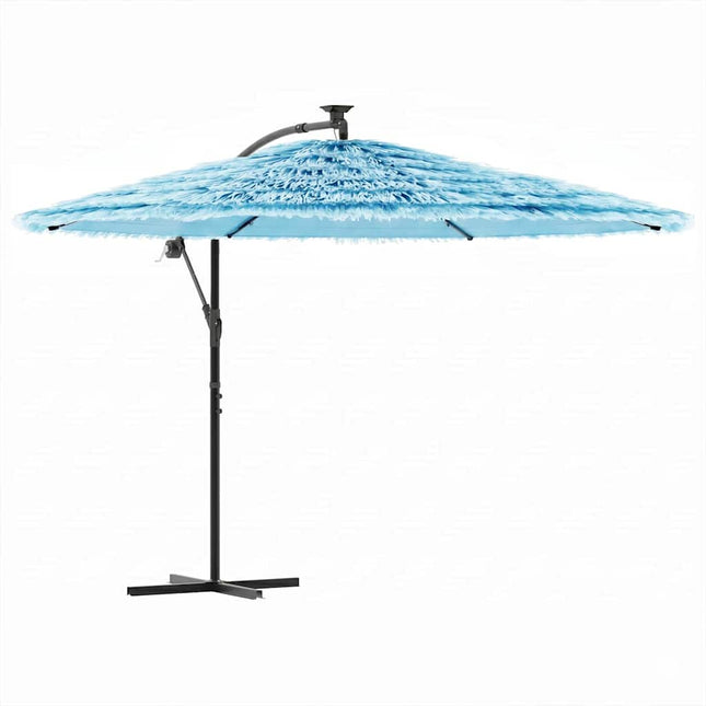 haveparasol med stålstang 290x290x238 cm blå