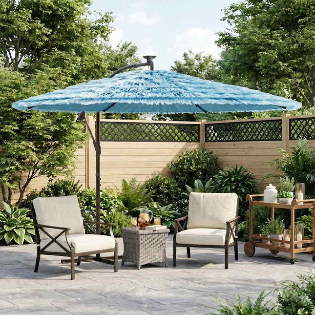 haveparasol med stålstang 290x290x238 cm blå