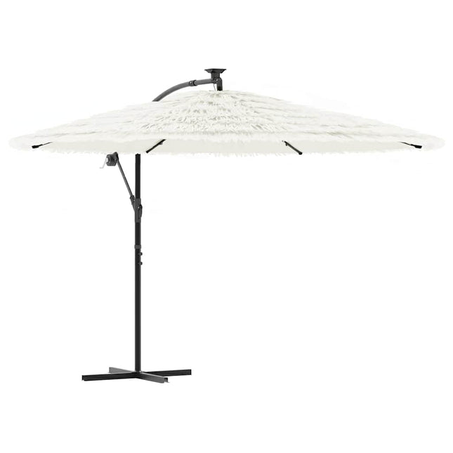 haveparasol med stålstang 290x290x238 cm hvid