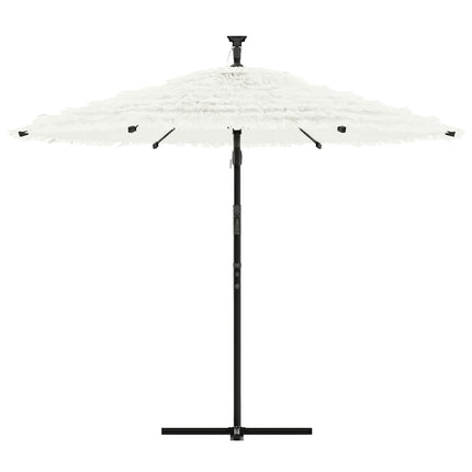 haveparasol med stålstang 290x290x238 cm hvid