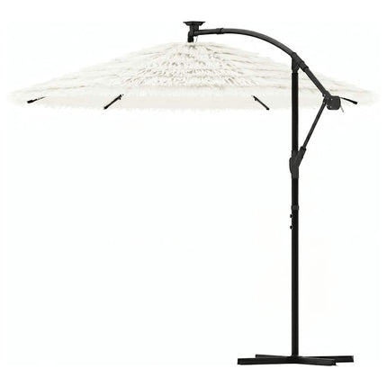 haveparasol med stålstang 290x290x238 cm hvid