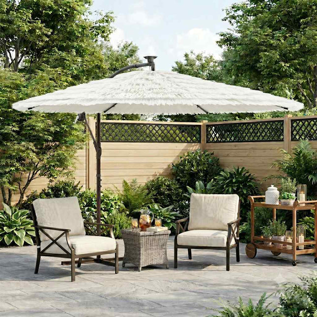 haveparasol med stålstang 290x290x238 cm hvid