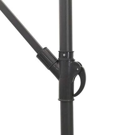 haveparasol med LED-lys og stålstang 290x290x238 cm brun