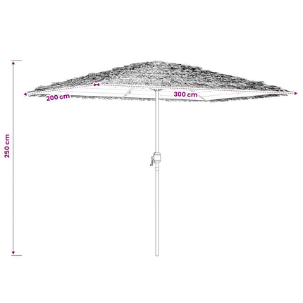 haveparasol med stålstang 300x200x250 cm brun