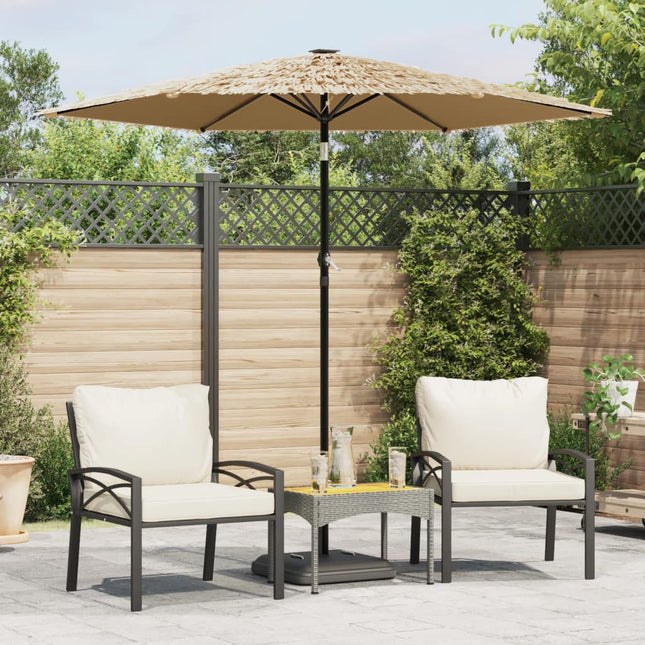 parasol med stålstang 223x223x213 cm brun