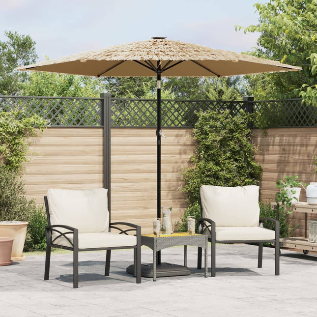 haveparasol med stålstang 268x268x226 cm brun