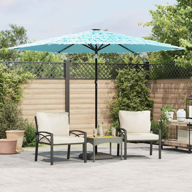 haveparasol med stålstang 288x288x225 cm blå