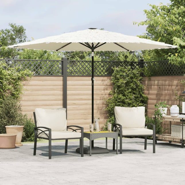 haveparasol med stålstang 288x288x225 cm hvid