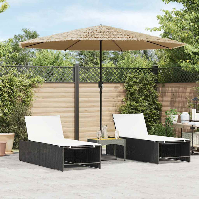 haveparasol med stålstang 324x324x247 cm brun