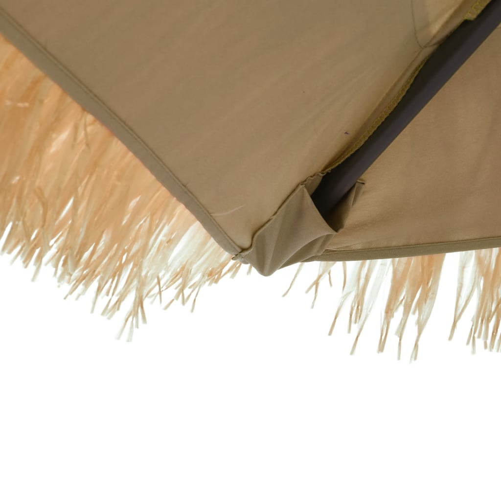 haveparasol med LED-lys og stålstang 248x248x248 cm brun