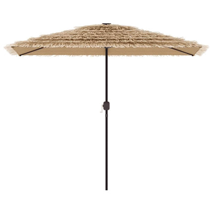 haveparasol med LED-lys og stålstang 300x200x250 cm brun