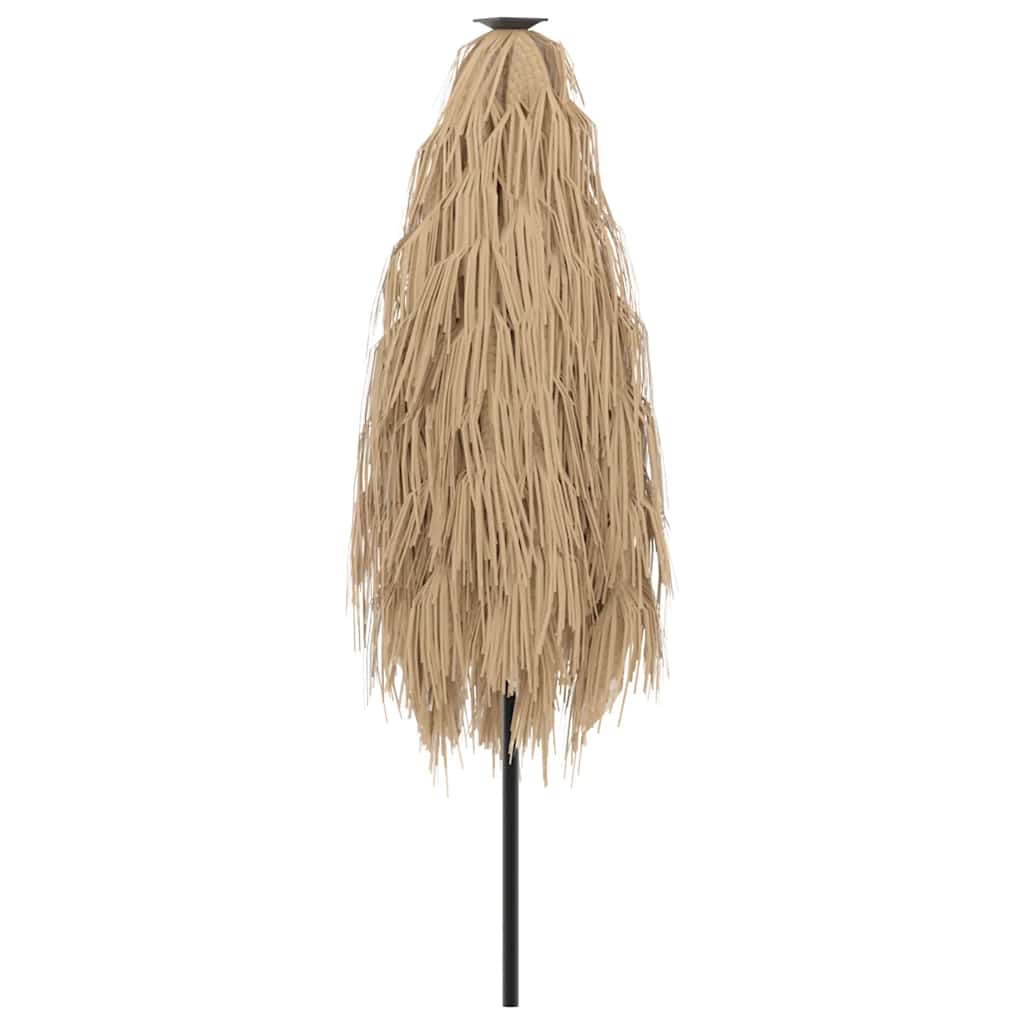 haveparasol med LED-lys og stålstang 223x223x213 cm brun