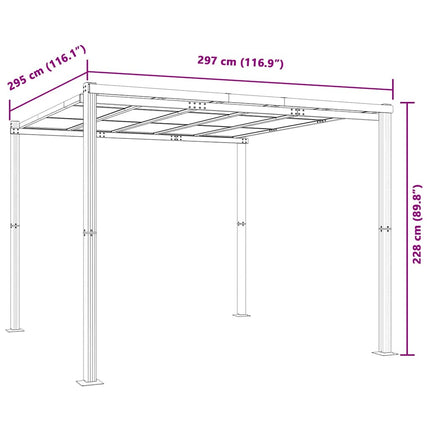 havepavillon 3x3 m aluminium antracitgrå