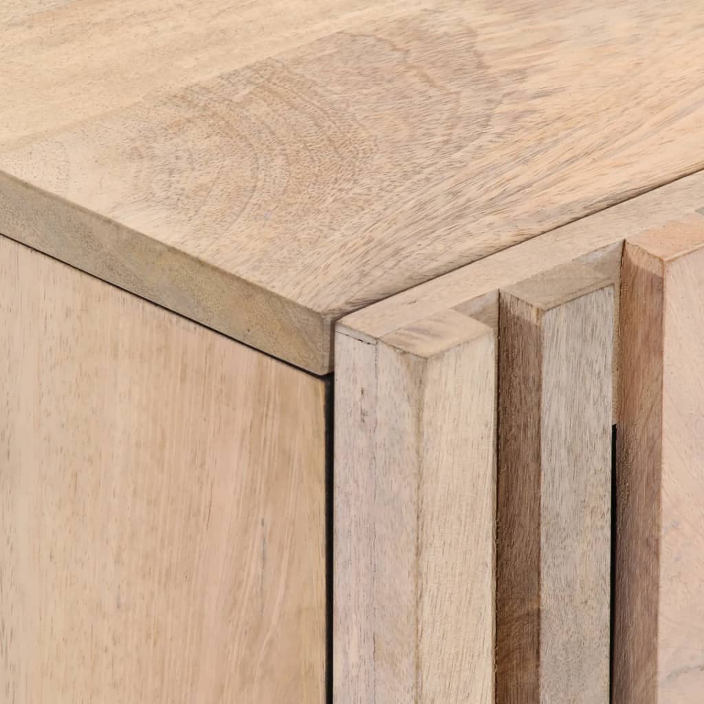 sengebord 40x34x46 cm massivt bleget mangotræ