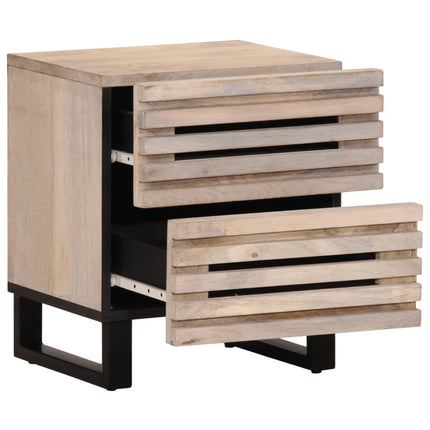 sengeborde 2 stk. 40x34x46 cm massivt bleget mangotræ