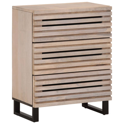 skænk 60x34x75 cm massivt mangotræ hvid
