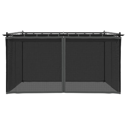 pavillon 4x3 m mesh-vægge stål antracitgrå