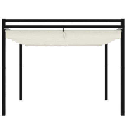 pavillon med sammenrulleligt tag 3x3 cm aluminium cremefarvet