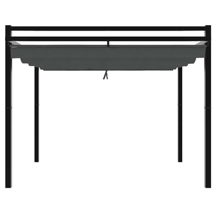 pavillon med sammenrulleligt tag 3x3 cm aluminium antracitgrå
