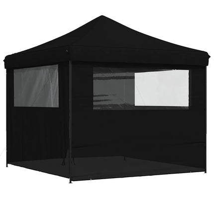 foldbart pop-up festtelt med 4 sidevægge sort