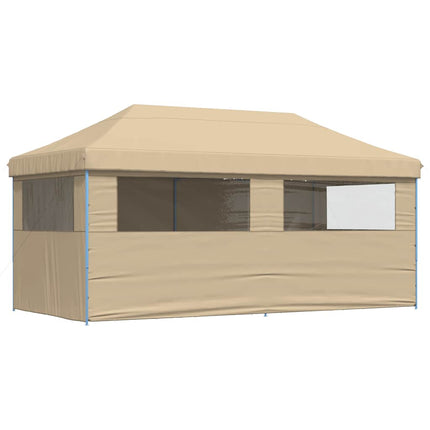 foldbart pop-up festtelt med 4 sidevægge beige